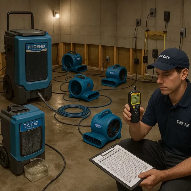 Structural Drying and Dehumidification process in Commerce, OK